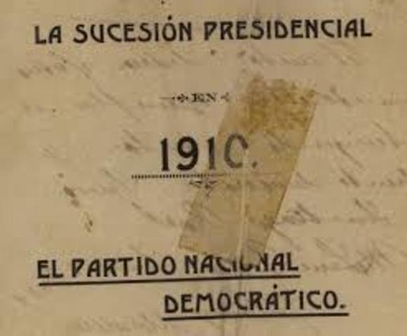 Publicación de sucesión presidencial 1910
