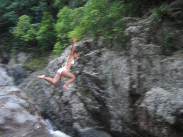 I jumped off a 30ft cliff into a creek