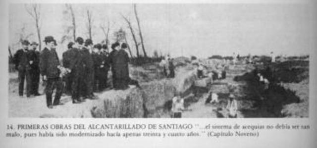 inicio construcción del alcantarillado de santiago