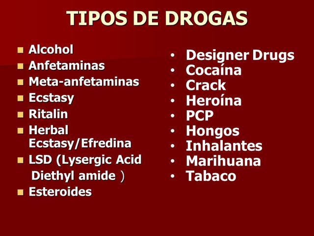 tipos de drogas