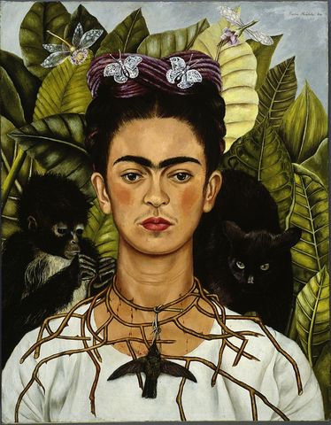 Autorretrato  con collar de espinas. Pintura