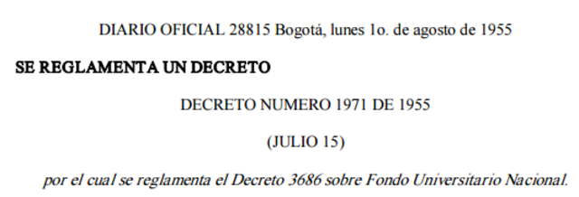 1955 - Fondo Universitario Nacional.