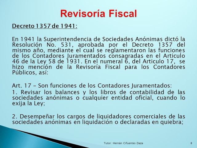 Reglamento y Funciones de los Contadores Juramentados