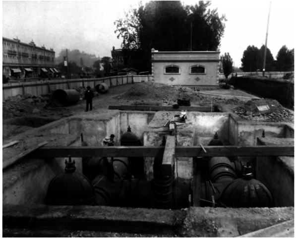 inicio de construccion de alcantarillado de santiago