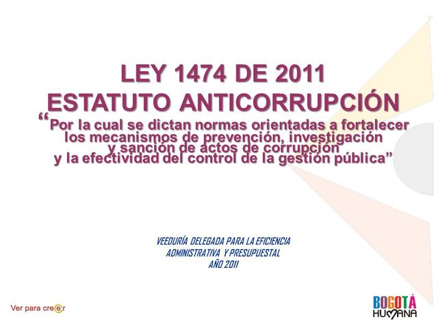 Ley 1474 de 2011