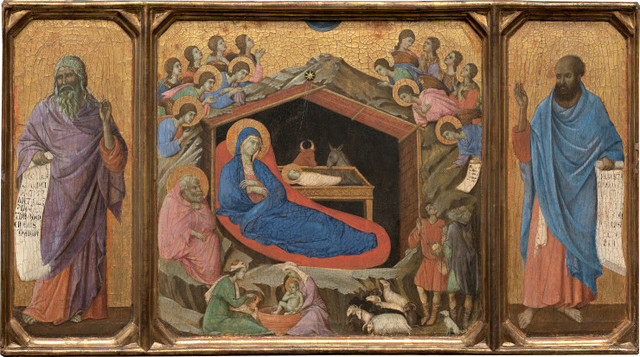 The Nativity with the Prophets Isaiah and Ezekiel by Duccio di Buoninsegna