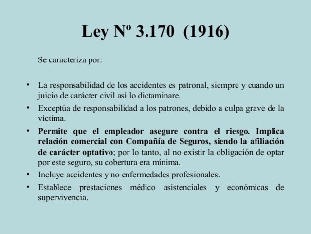 Promulgación de la ley de accidentes del trabajo