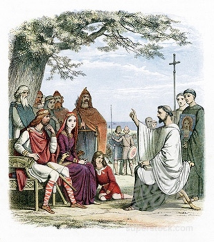 St Augustine brings Christianity to Britain