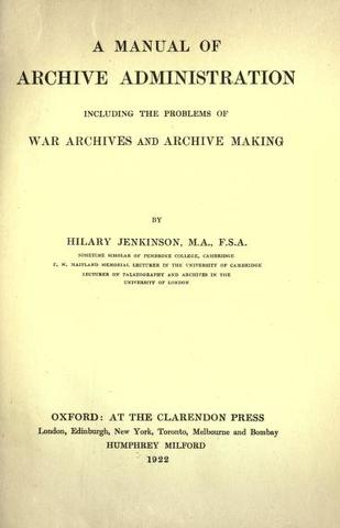 Manual de archivo administrativo- Hilary Jenkinson