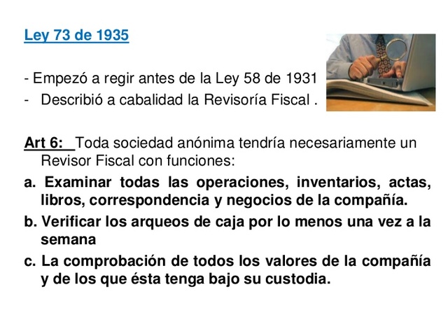 LEY 73 DEL 1935