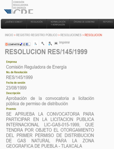 Comisión Reguladora de Energía (CRE)