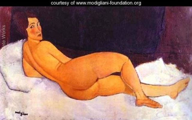 Nude Looking Over Her Right Shoulder, by Amedeo Modigliani