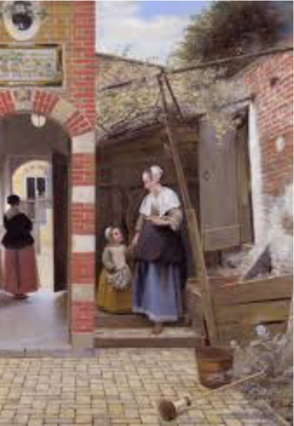 The Courtyard of a House in Delft - Pieter de Hooch