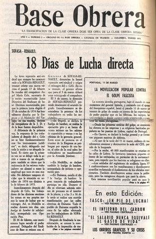 Primer periódico obrero y popular