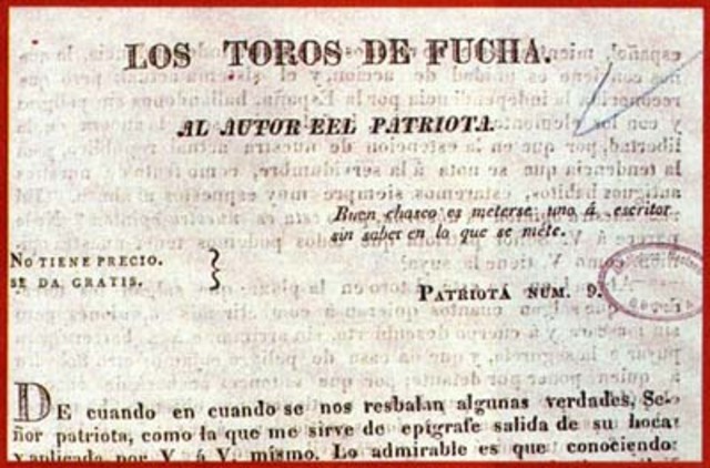 Periódico Los toros de fucha