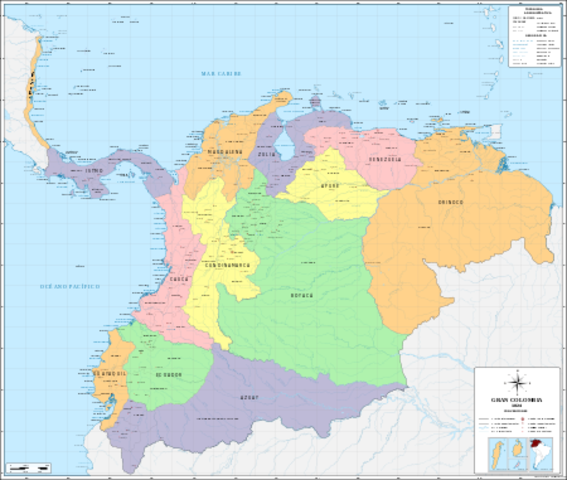 La llamada "Gran Colombia",  Entre 1820 y 1830