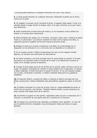 Publicacion del primer reglamento que constaba de 13 articulos