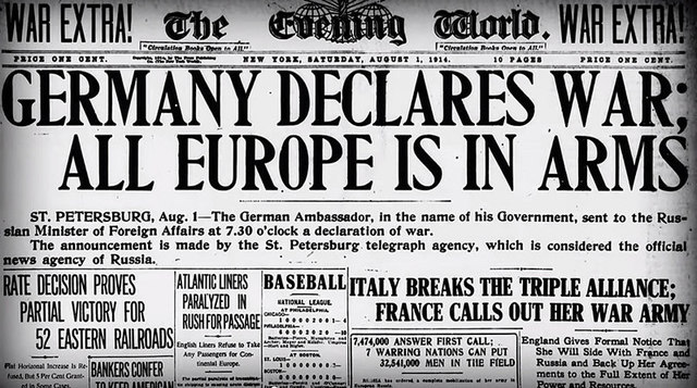 Alemania declara la guerra a Rusia.