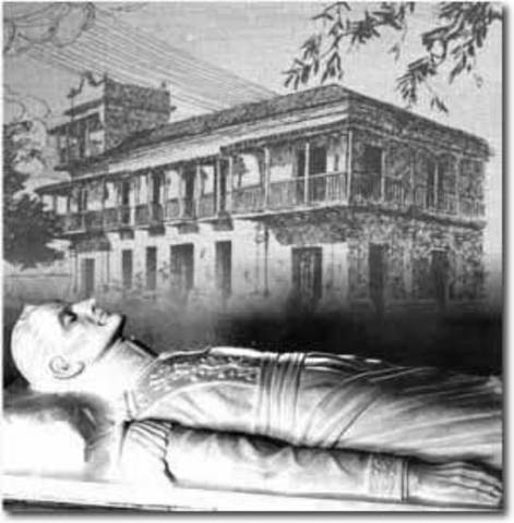 Muerte de Bolívar en Santa Marta.