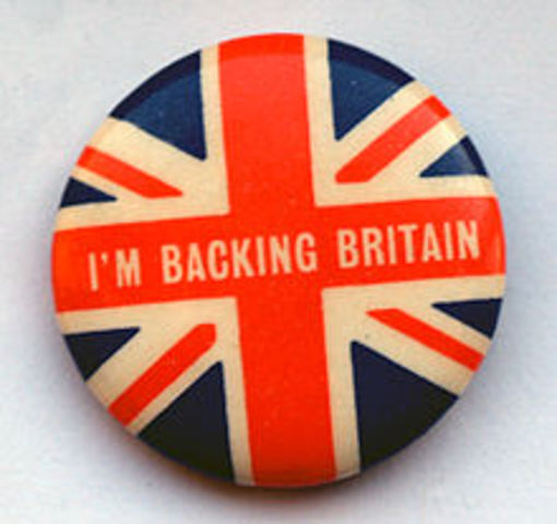 British Prime Minister Harold Wilson endorses the 'I'm Backing Britain' campaign for working an additional half hour each day without pay.