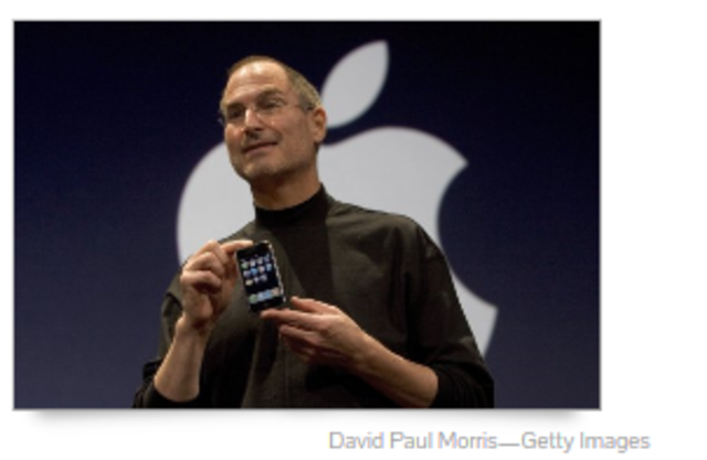 Apple CEO Steve Jobs with new iPhone
