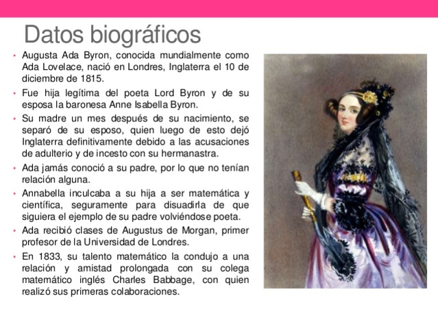 Aportacion de Augusta Ada Byron a la Máquina Analitica