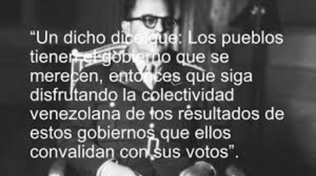 Pérez Jiménez anuncia que la próxima elección presidencial sería realizada por medio de un plebiscito en el cual votarían los venezolanos mayores de 18 años y los extranjeros con un mínimo de 2 años de residencia en el país.
