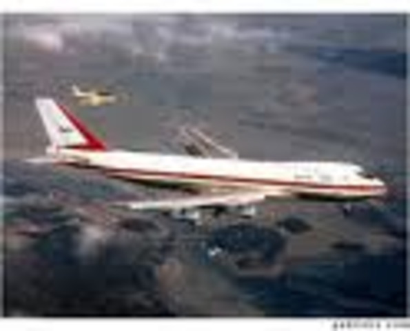 747 makes maiden flight.