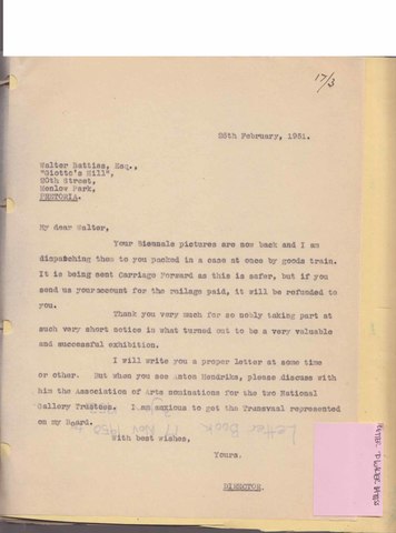 Letter to Walter Battiss