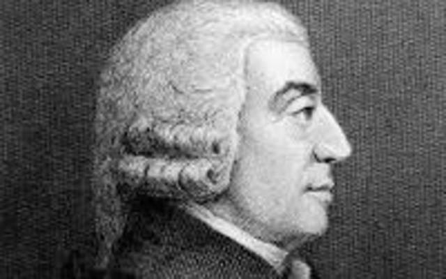 Adam Smith (16 de junio de 1723, Kirkcaldy, Reino Unido - 17 de julio de 1790, Edimburgo, Reino Unido)