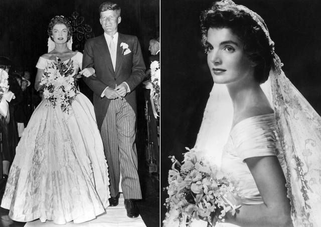 John F. Kennedy marries Jacqueline Bouvier in Newport, Rhode Island