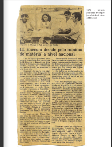 Enecom é noticiado na mídia pela primeira vez.