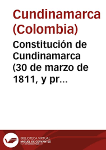 Constitución de Cundinamarca  Marzo 30 de 1811