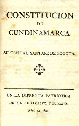 Constitución de Cundinamarca  Marzo 30 de 1811