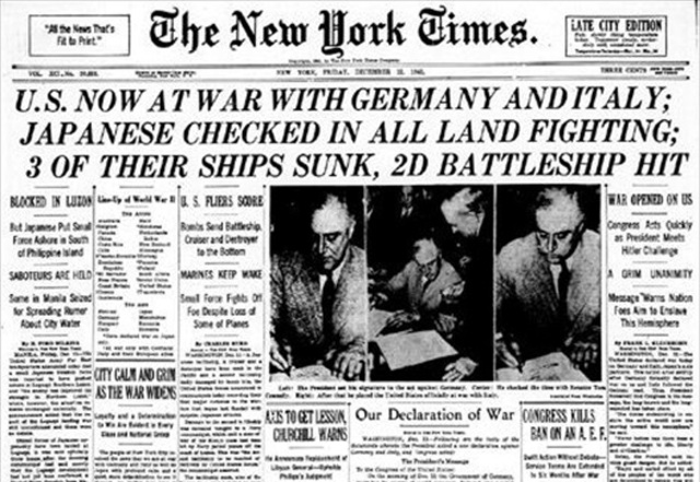 USA Declares War on the Axis Powes