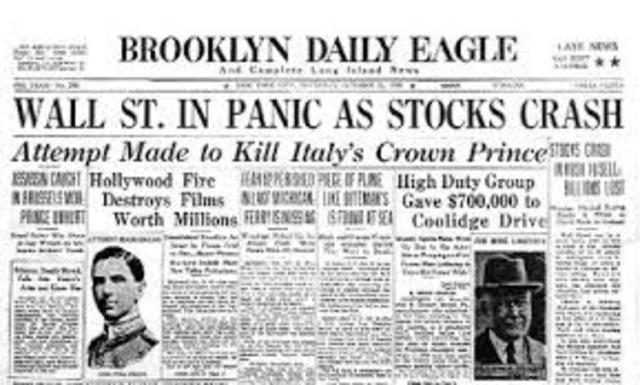 The Wall Street Stock Market Crash of 1929