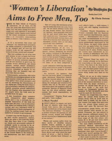 Women's Liberation Aims to Free Men, Too