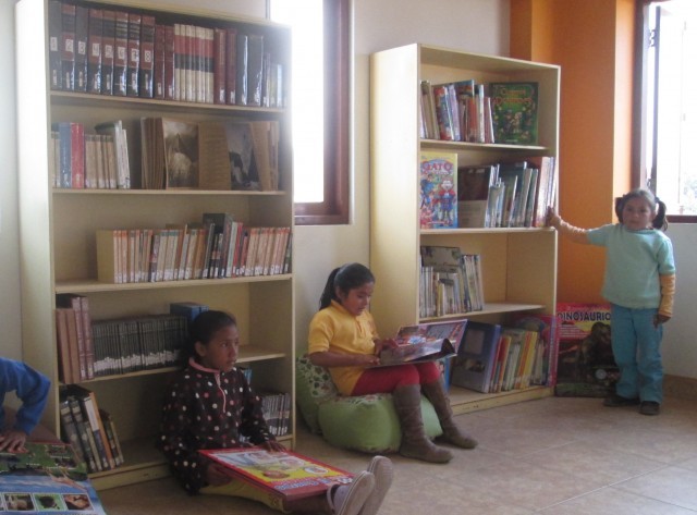 Irene set up a library for the children