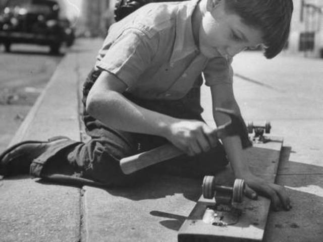 The beginning of skateboarding