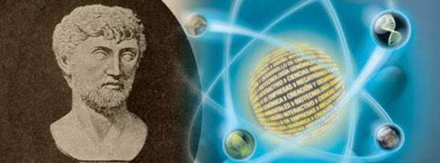 Lucrecio escribe "De rerum natura" donde explica el concepto de átomo.