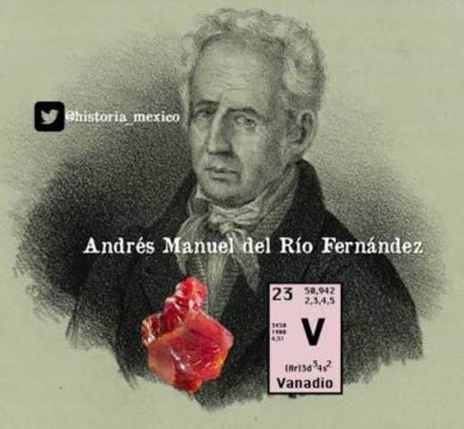 Andrés del Rio descubre el vanadio.