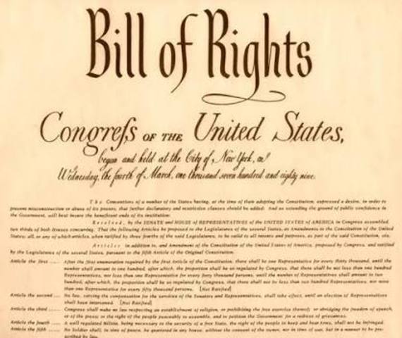 Ratification of United States Bill of Rights