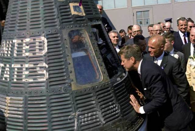 Launches Apollo space program,