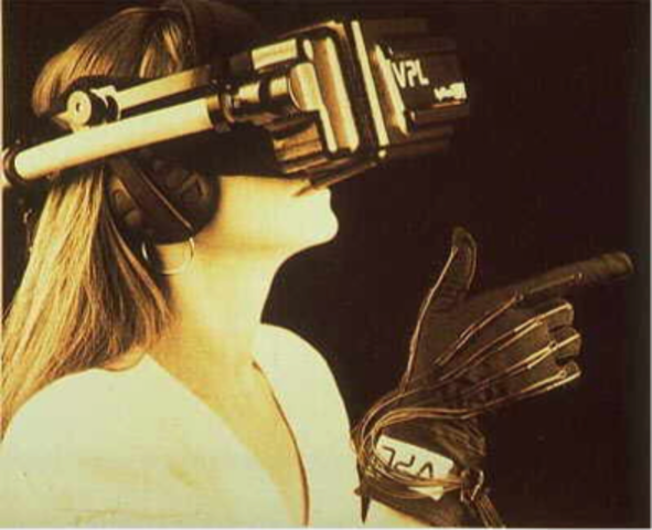"Virtual Reality" coined and first headsets sold
