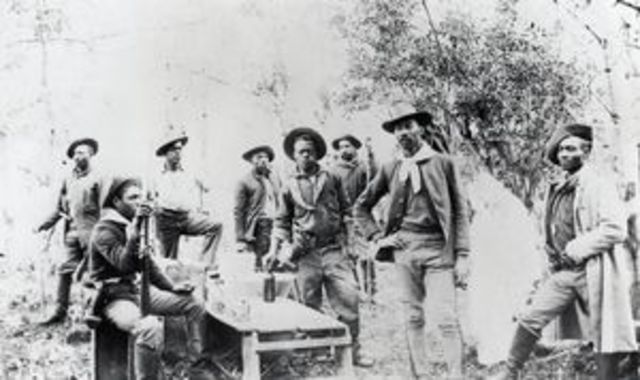 Migration to Oklahoma- Cavalry men, 1894