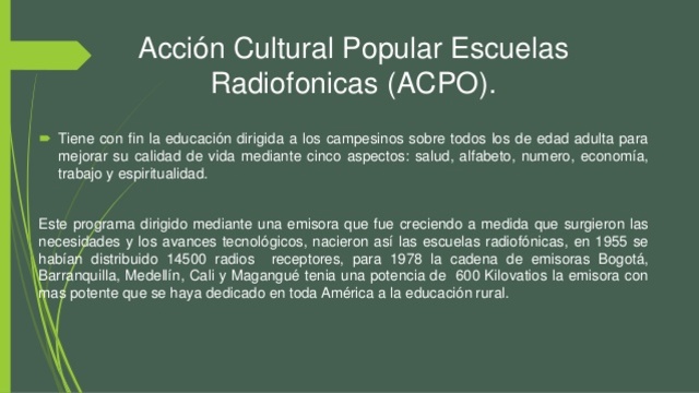 Escuela radiofónica en Colombia
