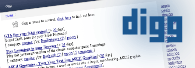 Digg se puso en marcha