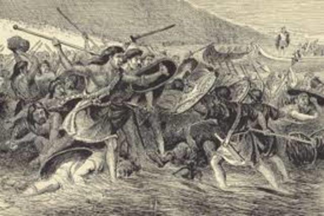 Claudius launches the Roman invasion of Britain