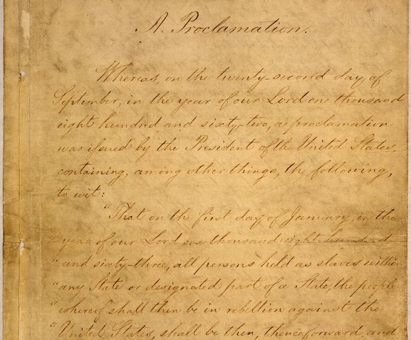 Lincoln emite la Proclamación de Emancipación.