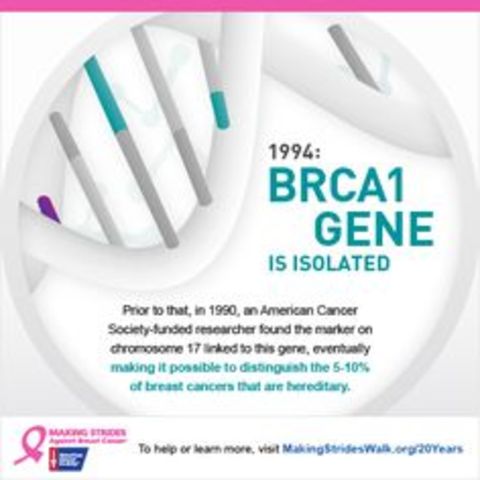 1994 - Breast Cancer Gene BRCA1 is discovered